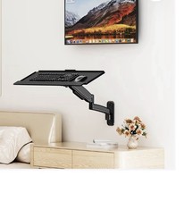 Wall-Mounted Pneumatic Keyboard Tray Adjustable Height Tilt Swivel Platform