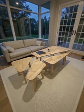 Ensemble De Tables Basses En Chêne Clair Huilé