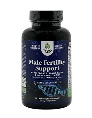 Male Fertility Supplement Pre Conception ~ CoQ10, Methyl Folate, Maca Root 90ct