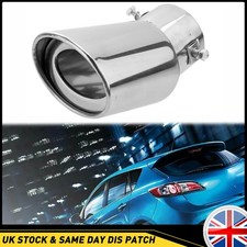 2.5" Auto Car Chrome Muffler Rear Tip Exhaust Pipe Stainless Steel Tail Throat