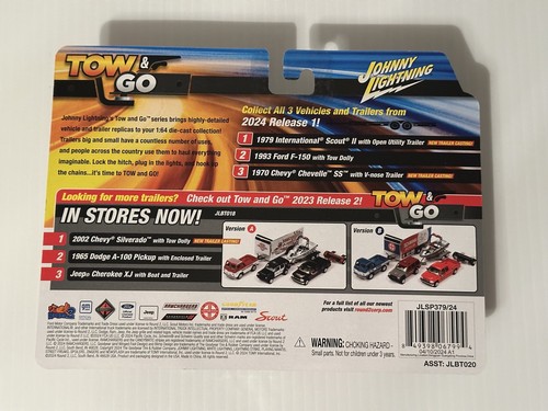 Johnny Lightning TOW & GO Mayflower 1993 Ford F-150 & Tow Dolly White Lightning - Picture 2 of 2