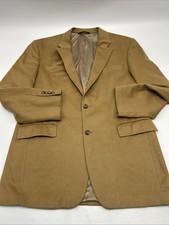 Jos A Bank 100 Cashmere blazer jacket sport coat classic fit Men  s Sz 43L TAN