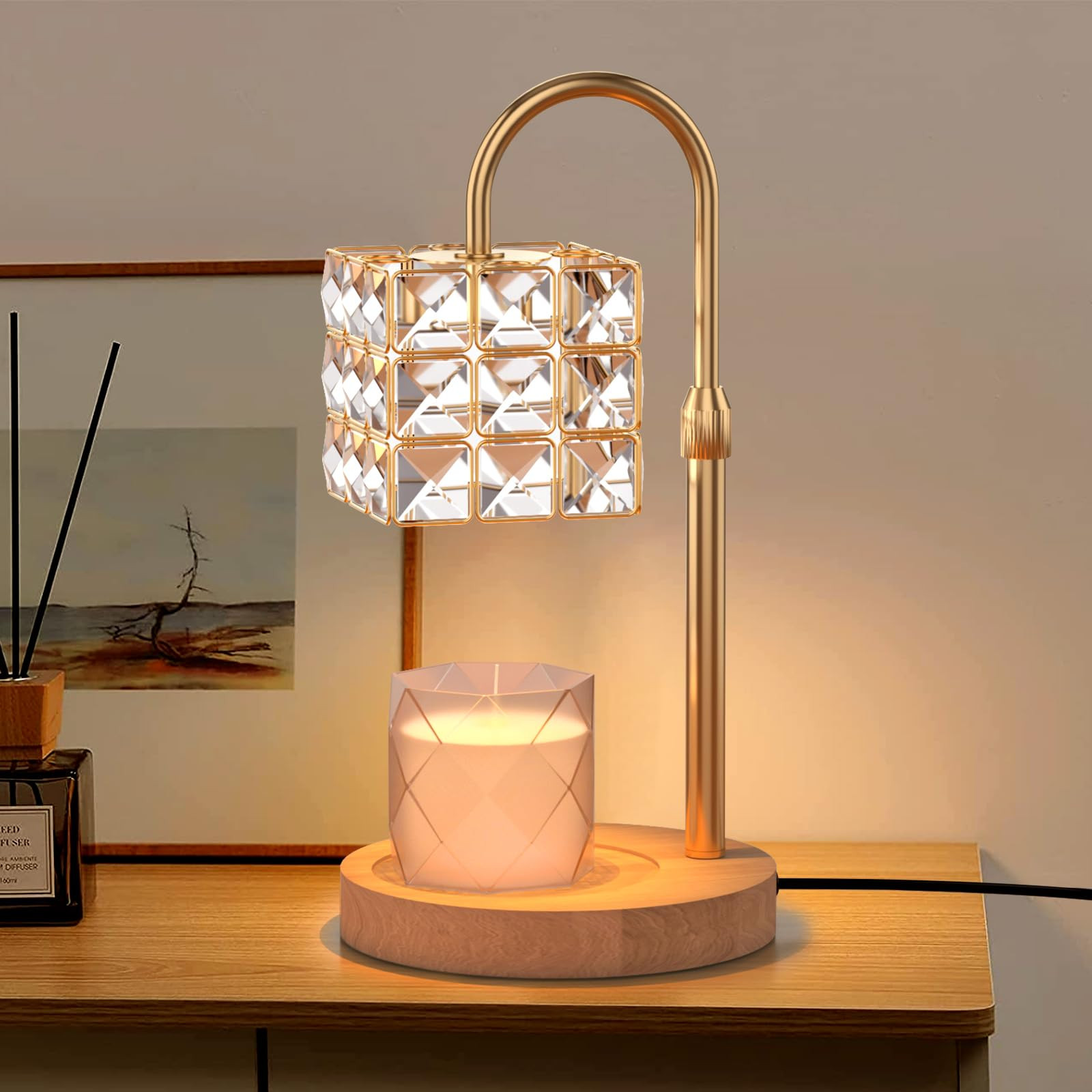 Adjustable Height Candle Warmer Lamp with Timer and Dimmer for Wax Melts-image