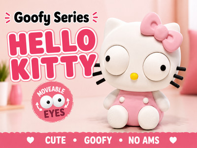 Hello Kitty Dekofigur mit Glubschaugen 3D-Druck Figur Geschenk PETG