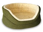 Snug Fleece Lined High Sided Oval Luxury Dog Bed 5 Sizes - Orkney Woodland Green