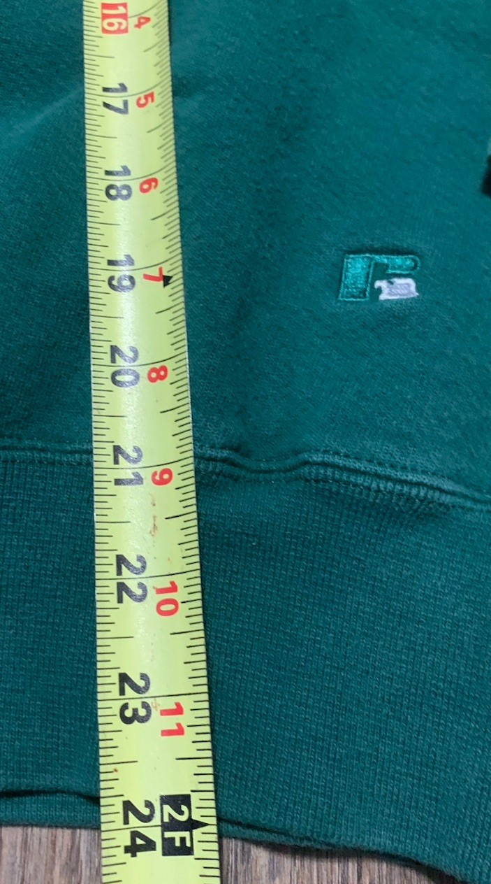 VTG Russell V-Stitch Sweatshirt Adult M Crewneck USA Made Green 80s Heavy