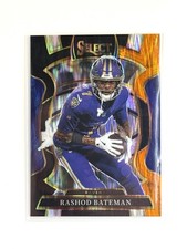2025 Panini Select - Rashod Bateman #62 Black and Orange Prizm Shock