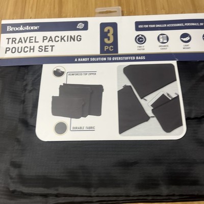 Brookstone 3-Piece Travel Pouch Set w/Assorted Sizes