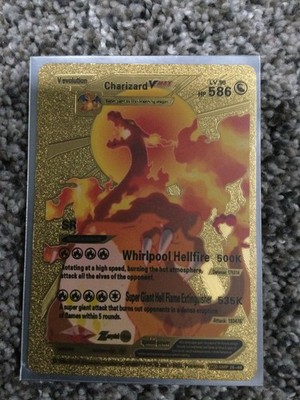 Pokemon - Charizard VMax - HP586 - Whirlpool Hellfire 500K Gold Foil