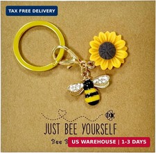 Keychain Sunflower Bee Bag Charms Purse,Key Chains-Car Keyrings Womens Cute,Ieat