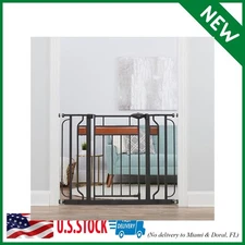 Home Accents Extra Tall & Wide Baby Gate, Bonus Kit, Includes Décor Steel with H