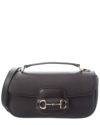 Gucci Horsebit 1955 Soft Small Top Handle Leather Shoulder Bag Women's Black
