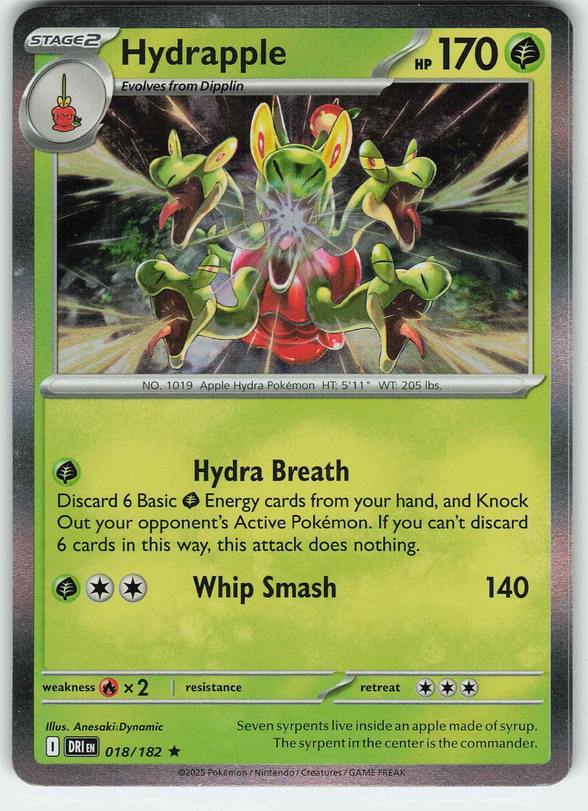 Hydrapple 018/182 Holo Rare Destined Rivals Pokemon NM