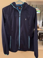 Little Donkey Andy Jacket Womens Medium Blue Hooded Zipper Pockets