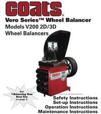 Coats Vero Series V200 2d3d Tirewheel Balancer Instruction Manual On Cdrom