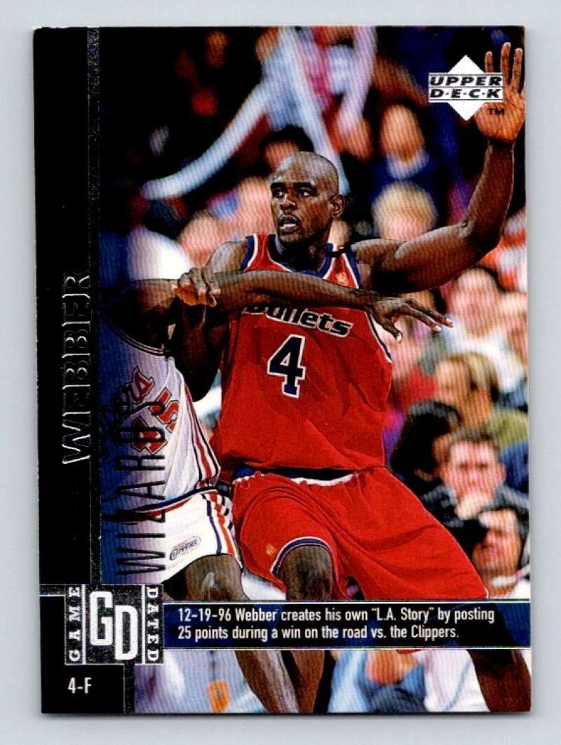 1997-98 UPPER DECK #135 CHRIS WEBBER WASHINGTON WIZARDS BASKETBALL