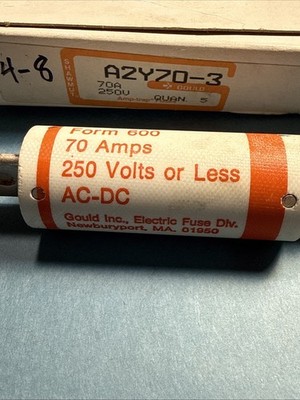 Gould Shawmut Amptrap A2Y70-3 A2Y-70-3 70A 250V Fuse Type 3