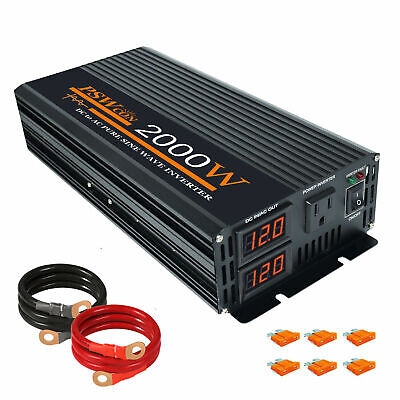 Pure Sine Wave Power Inverter 2000W(Peak4000W) DC 24V to AC 120V