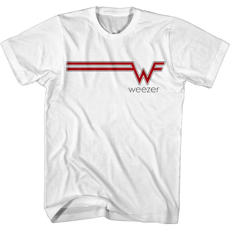 Weezer Shirt Band Striped Logo Graphic Tees-image