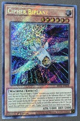 Cipher Biplane Secret Rare 🩸 Foil Bleed 🩸 LVL 5+ BROL-EN035 NM