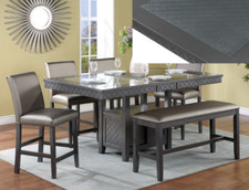 Bankston Counter Height Table & 4) Chairs; Optional Bench; Gunmetal Gray Finish