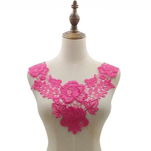 Lace Fabric Embroidered Applique DIY Hollow Dress Clothes Lace Collar For Sewing - Picture 10 of 23