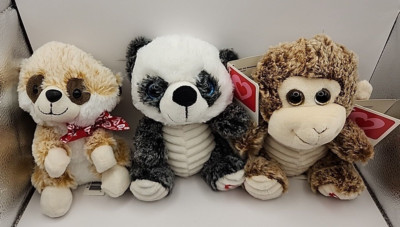 Lot Of Stuffed Animals Monkey  Panda Plus 1 All 6 Inch Or Taller