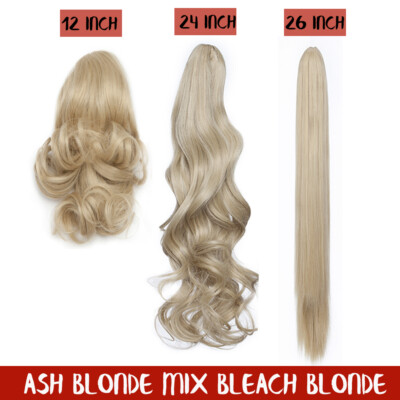 Real Thick Clip In As Human Hair Extensions Claw Clip On Ponytail Hairpieces US