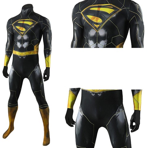 Superman V4 Jumpsuit Cosplay Bodysuit Cloak Costume Adult Kids Halloween Cos - Picture 12 of 18