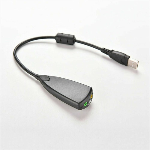 USB To 3.5mm Mic/Headphone Jack Stereo Headset Audio Adapter 7.1 Sound Card New - Picture 3 of 10