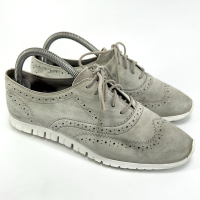 Womens Cole Haan Zero Grand Suede Gray Lace Up Oxford Shoes Size 10 B  - W1447