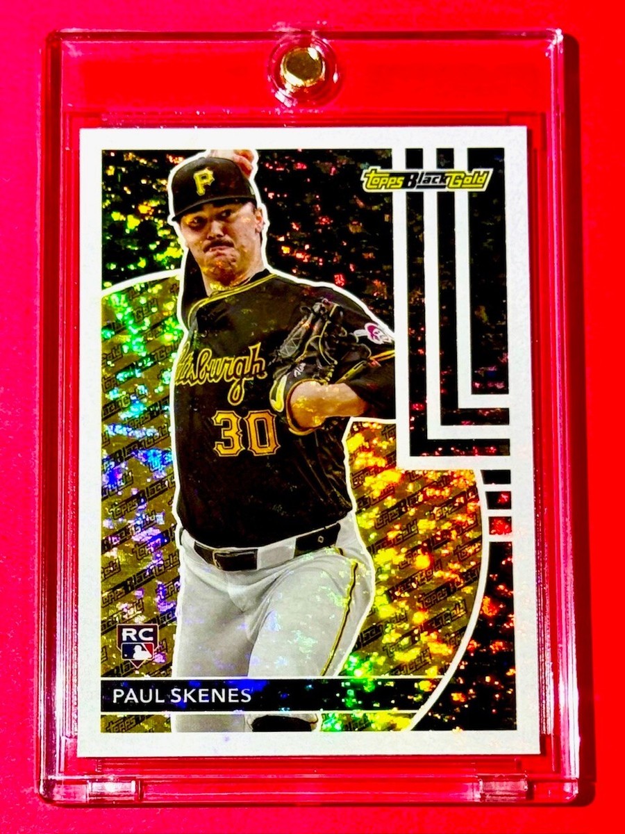 Paul Skenes RARE SHIMMER REFRACTOR ROOKIE TOPPS BLACK GOLD PIRATES 