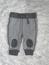 Baby Gap boys sz. 0-3 mo. gray white striped knee patch soft pants. Adorable