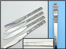 Lot of 4 Stainless Steel Made In Japan 8-3/4" Towle Silver TWS74 Table Knives