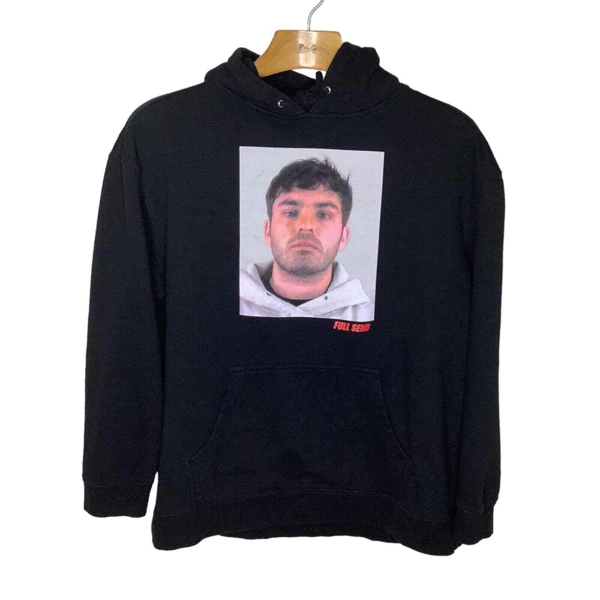 Full Send Hoodie Unisex XL Black Nelk Boys Kyle Mugshot Graphic
