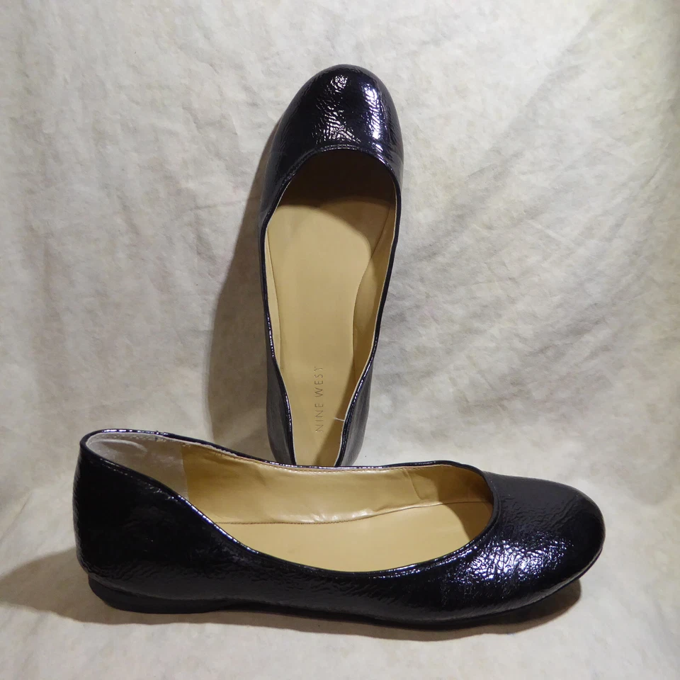 🥿 Pisos de ballet Nine West "Facinate" talla 8,5 M charol negro Foto 2 de 4