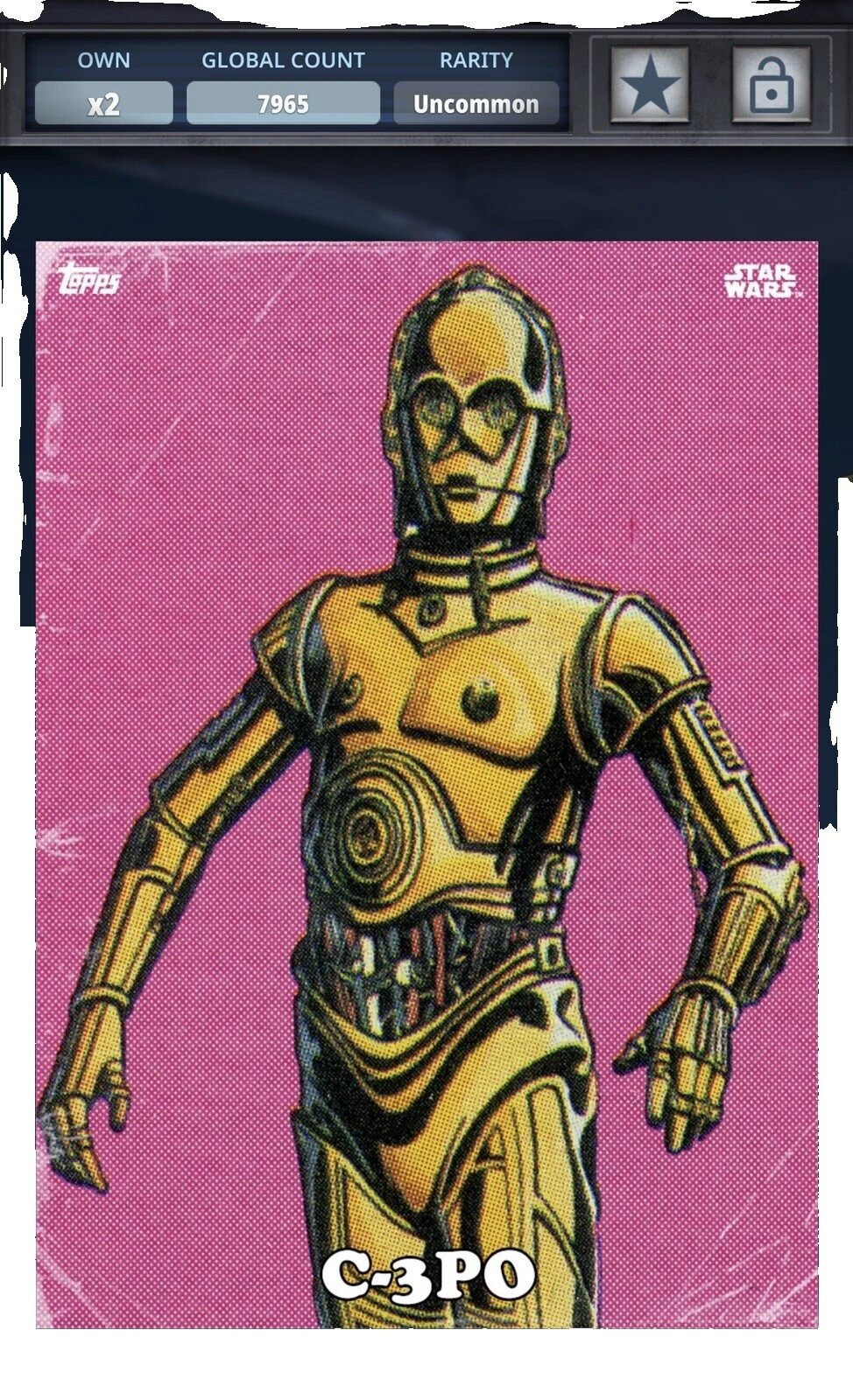 Star Wars C-3PO Topps Sci-Fi Collectable Trading Cards