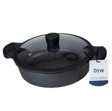 D & W Deane & White 4.2 QT Low Casserole Nonstick 11 Inch Pan With Lid Cookware