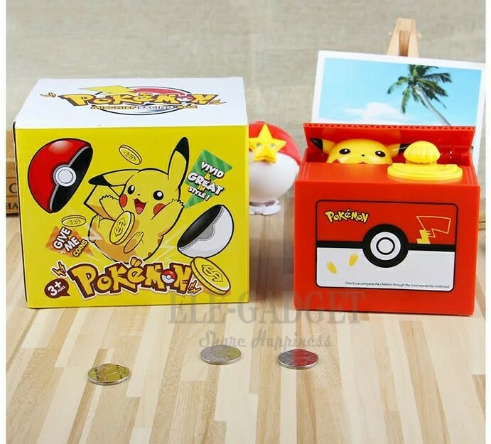 Tirelire Pokémon Pikachu attrape pièces électronique et sonore jouet enfant en plastique ABS