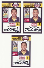Tarjeta Senior Bowl 2008 firmada/autógrafa de Thomas DeCOUD Cal Bears con certificado de autenticidad