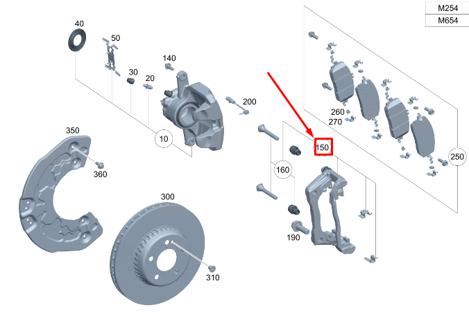MERCEDES-BENZ C S206 Front Brake Carrier A2064215700