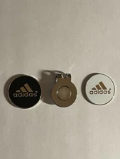 (2) ADIDAS 1" Coin Style Golf Markers W/BONUS HAT CLIP - A Great Deal!