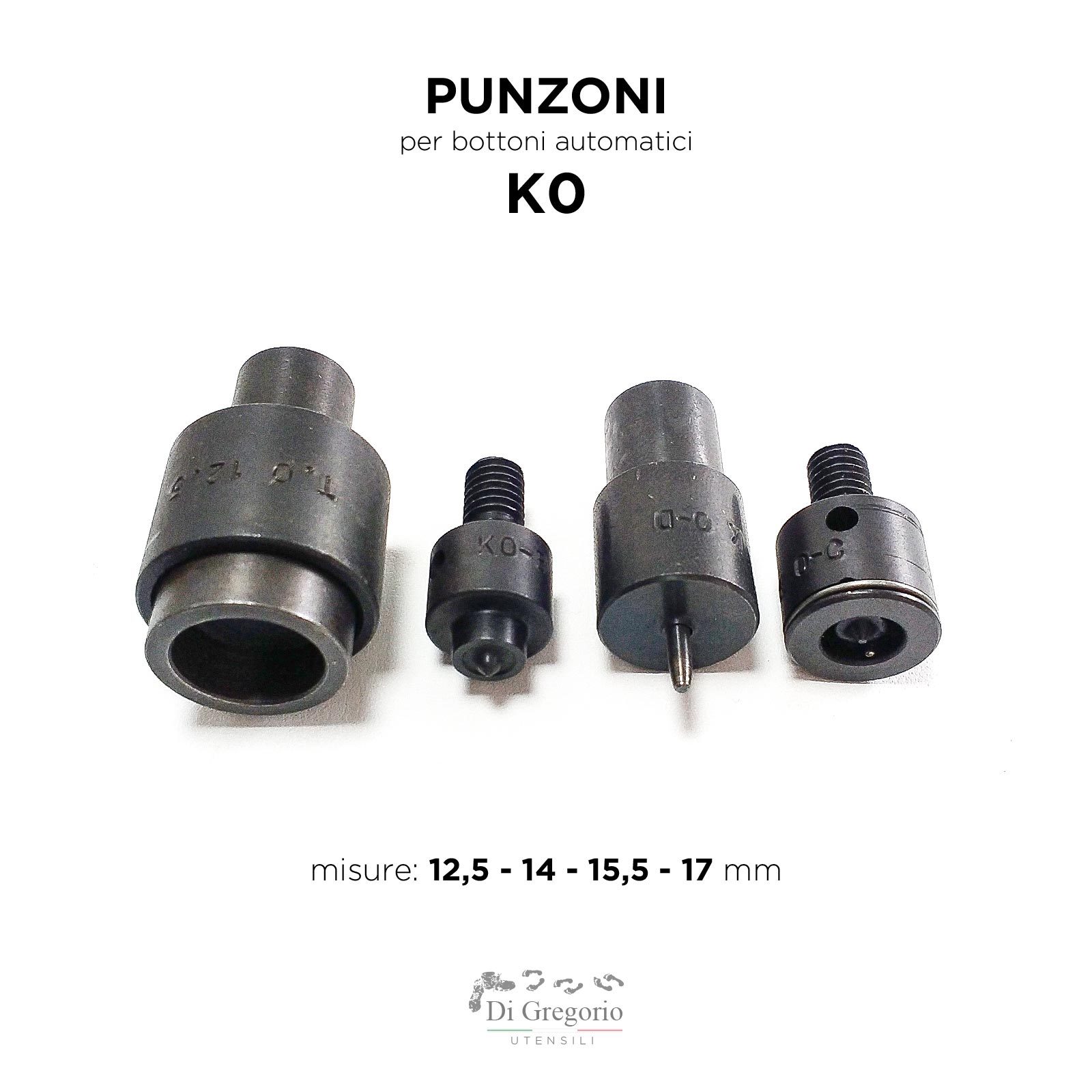 Punzoni per Bottoni K0 12,5-17mm | Matrici Ricambio Professionali Acciaio