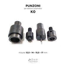 Punzoni bottoni automatici a pressione tipo K0 12,5-14-15,5-17mm matrice ricambi