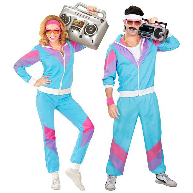 80s Shell Suit Costume Scouser Tracksuit Womens Adult Ladies Fancy Dress Outfit - Image 3 of 4