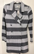 Mystree Jacket - S- Nwt - Grey Stripped Coat