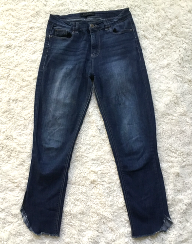 ENJEAN Denim Co Ripped Hem Cropped Jeans Denim Skinny High Rise Blau 9 - Bild 2 von 6