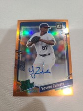 2023 Donruss Baseball Yosver Zulueta Optic Chrome Auto Orange Parallel #d /85