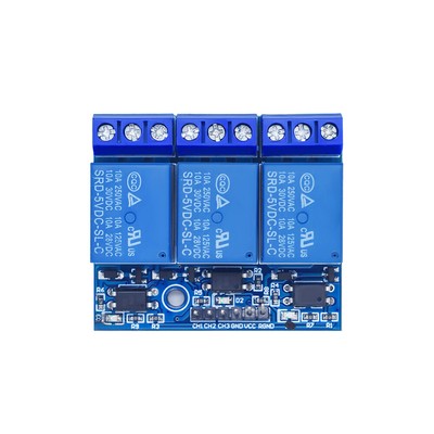 5V/12V 3 Way Relay Module with Optocoupler Isolation High Level Trigger Relay