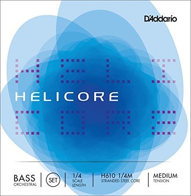 D'Addario Helicore Orchestral Bass String Set, 1/4 Scale, Medium Tension